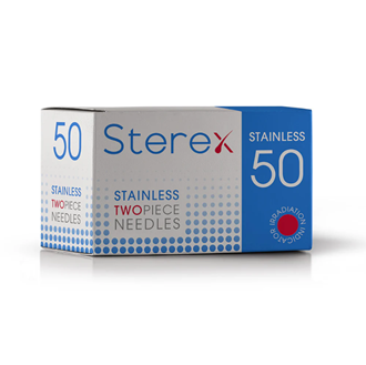 Sterex Electrolysis Needles Stainless Steel TWO Piece - 50pk